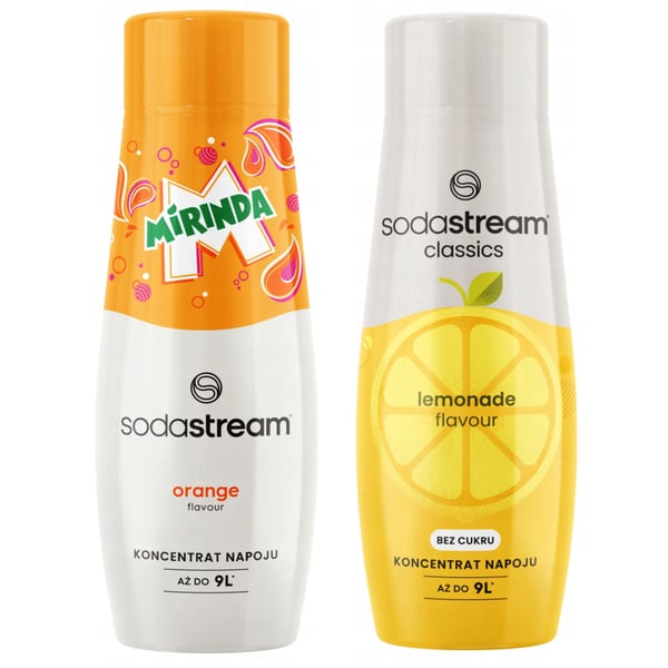 Sodastream Saturator-tiivistesetti 2 x Mirinda-siirappi + limonadi