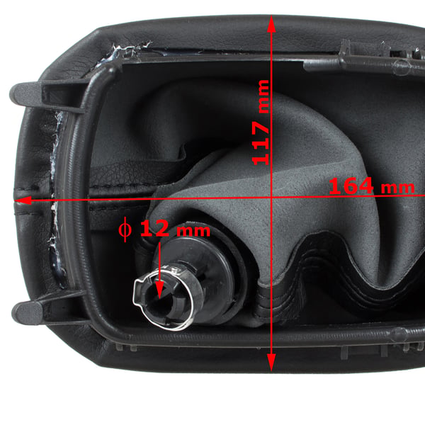 Audi A3 8L 96-03 SORT ECO LÆDER 5 GEARKNOP + SORT GEARHÆNG med ramme 12 MM HUL