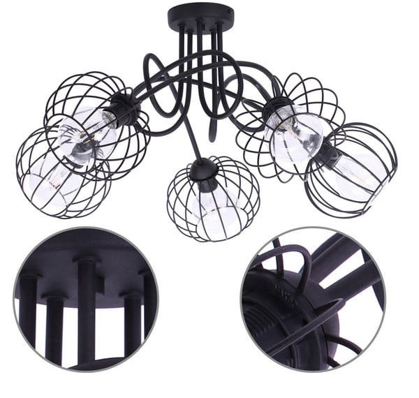 LOFTTAKLAMPA METALL E27 LED