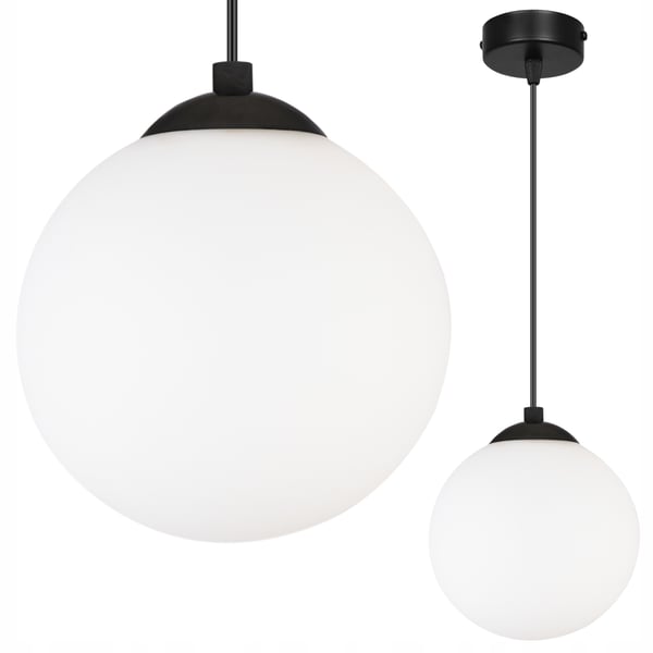KATTOVALAISIN, PALLONMUOTOINEN, MUSTA, LED, 15 CM