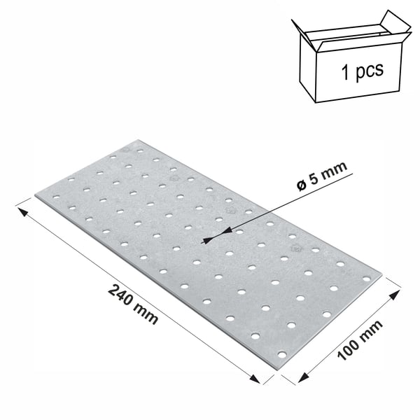 Perforeret plade PP13 100x240x2,0