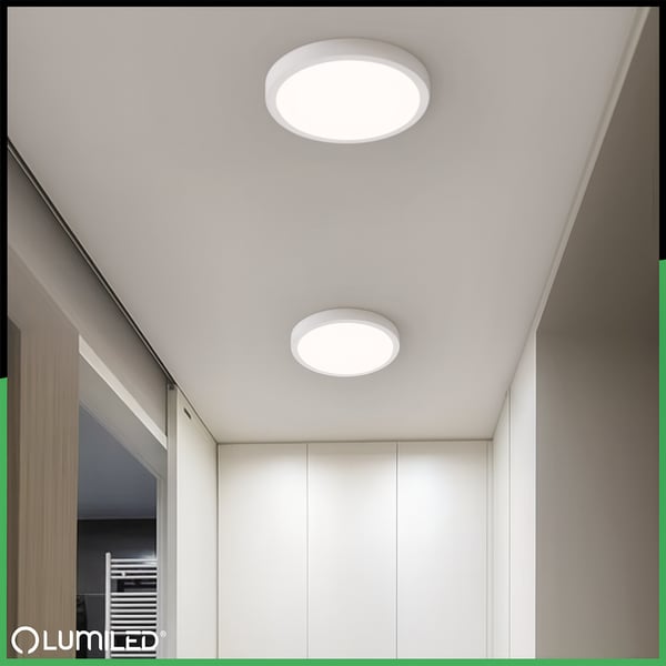 Takmontering LED-taklampa 12W rund 4000K GLOW vit LUMILED