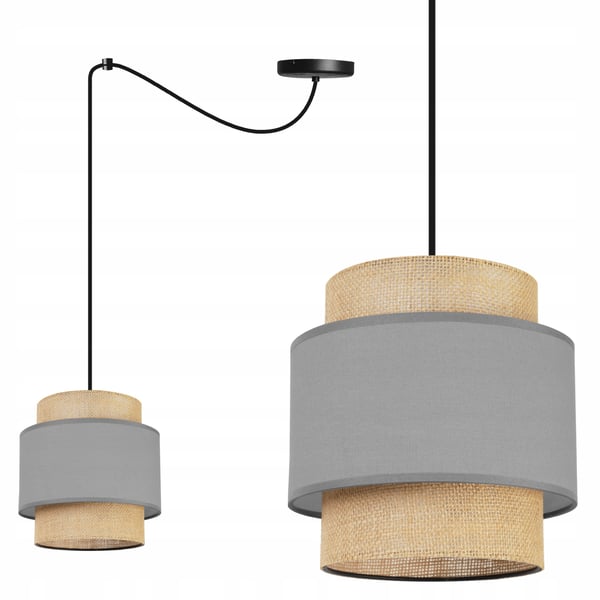 Hængende lampe, loftslysekrone, lampeskærm, boho juta