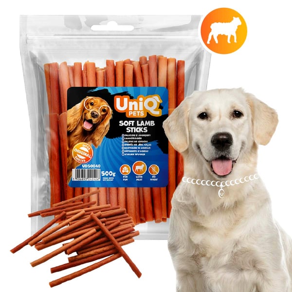 UniQ Pets hundgodis mjuka lammstänger 500g