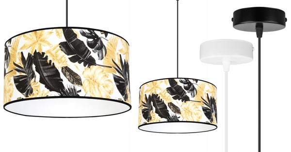 Lofthængende lampe, lampeskærm, gyldne blomster, LED