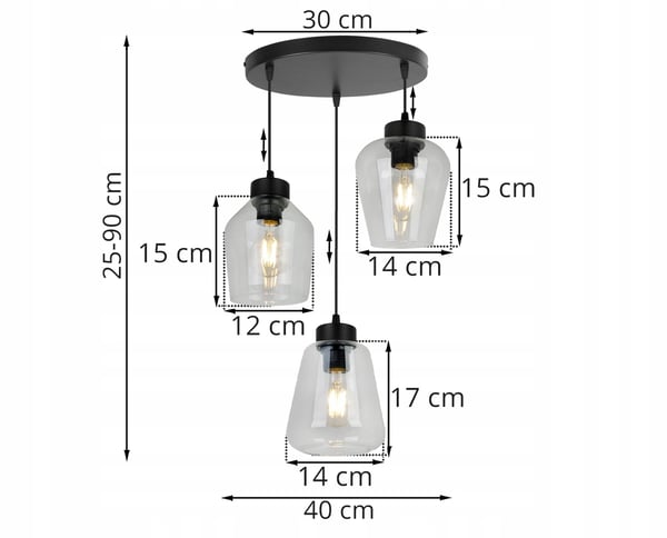 MODERNE ELEGANT HÆNGELAMPE MED GLASSKÆRM