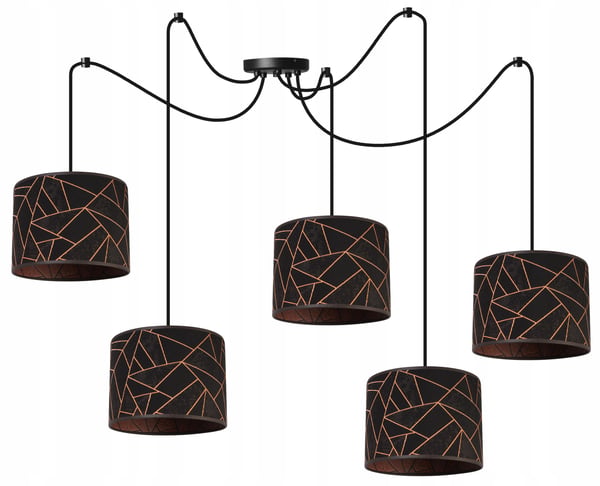 TAKLAMPA, SPINDELMÖNSTERAD LAMPSKÄRM, KOPPAR