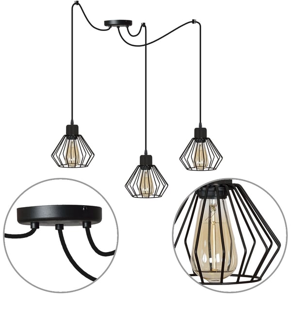 INDUSTRIEL LED-LYKKEHOLDER MED TRÅDLAMPE TIL STUE
