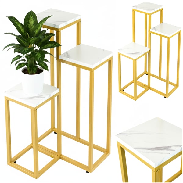 Metalblomsterstativ til potteplanter, loftstil i flere niveauer, 3 hylder