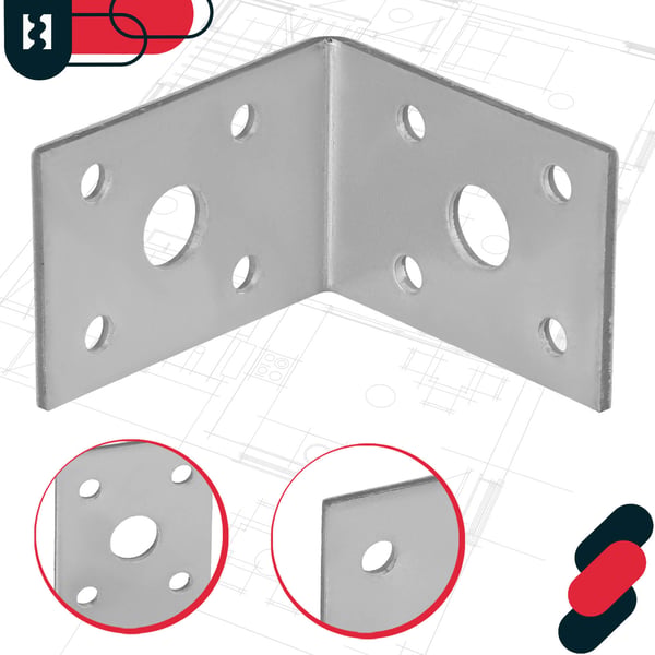Kotarbau® Kirvesmiehen kulmaliitin ruostumatonta terästä sinkittyä 50 x 50 x 35 mm 25 kpl:n sarja