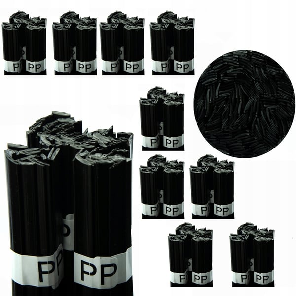 10x muoviliitoshitsausainetta PP musta 100g 8mm nauha