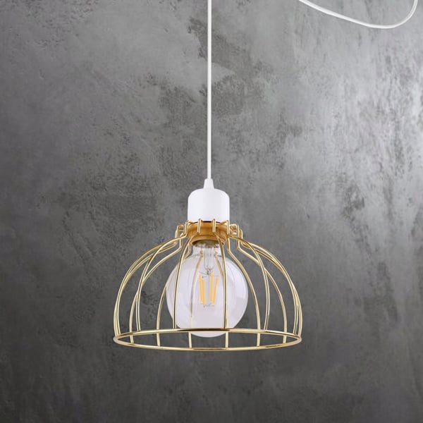 Lofthængende lampe med lysekrone i gylden edderkop-stil