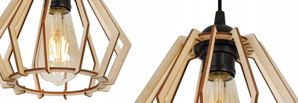 MODERN LED-TAKLAMPA I TRÄ