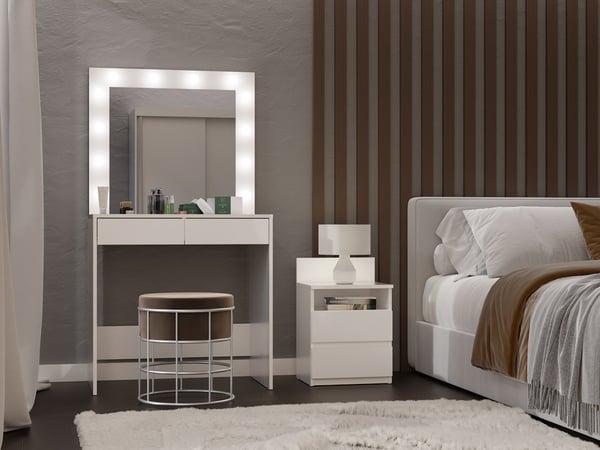 Marina T+ 2S+L vit sminkbordsset