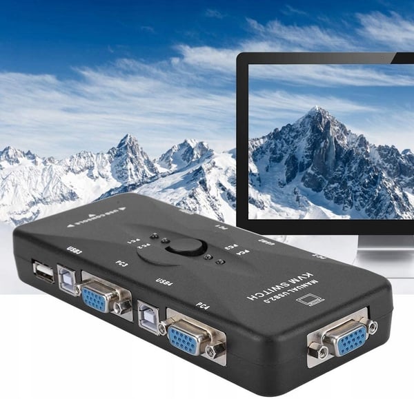 KVM-switch VGA 4x1-switch 3xUSB-hubblåda