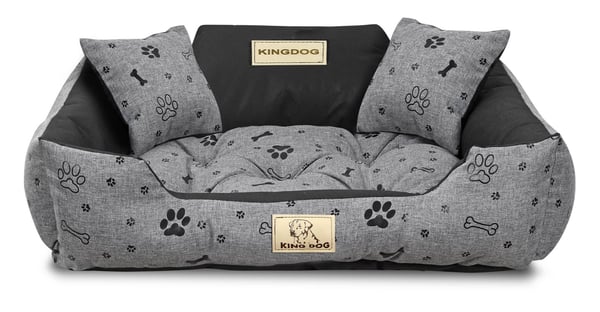 Koiranpeti KINGDOG 75x65 cm personoitu vedenpitävä luut musta