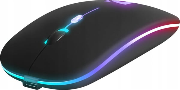 Defender touch MM-997 trådlös mus optisk 1600 dpi 2.4 GHz + Bluetooth svart RGB uppladdningsbar klickfri ljudlös