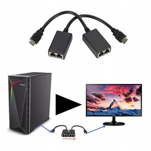 HDMI til LAN-konverterkabel over parsnoet RJ45 30M
