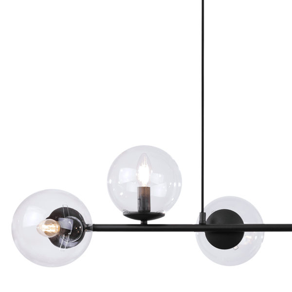SIENA SORT HÆNGELAMPE 6 FLAD KLAR LAMPE E14