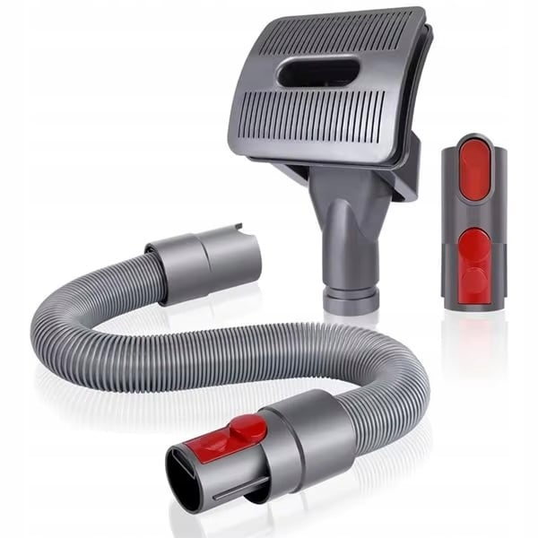 Rosfix GroomSet Pro V7/V8/V10/V11 - Sæt med kæmmebørste + fleksibel slange 160 cm + adapter | Til fjernelse af hunde- og kattehår | Kliksystem | Justerbare nåle