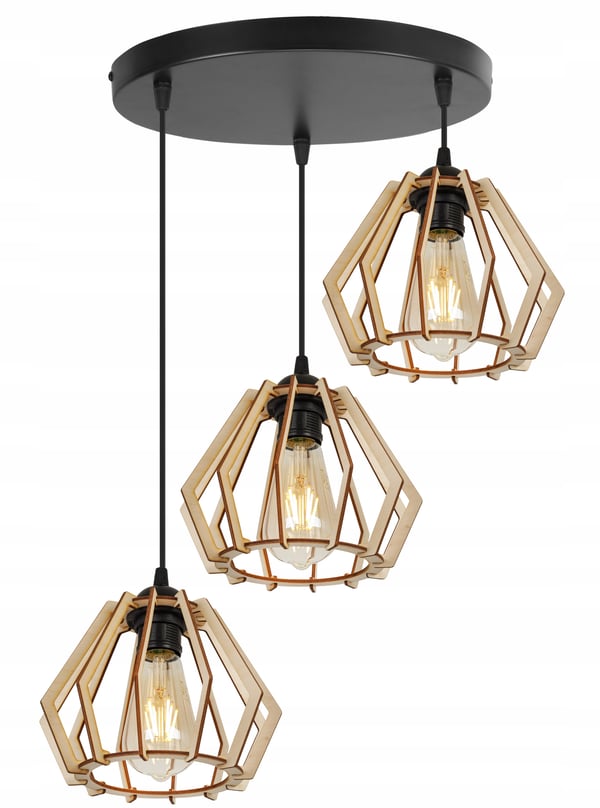 MODERN LED-TAKLAMPA I TRÄ