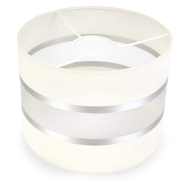 MODERNE LAMPESKÆRM 20 CM KROM STRIBE VALG AF 8 FARVER