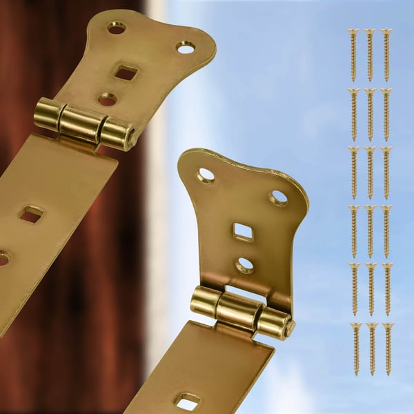 KOTARBAU® Pavillonhængsel til døre, skodder, porte, pavilloner, stål, guld, 400 mm, sæt med 2