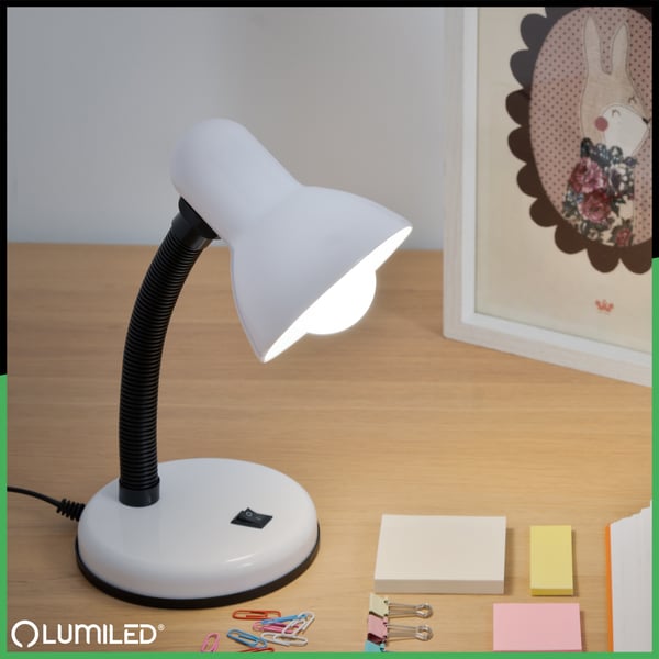 Säädettävä SARA pöytälamppu E27 valkoinen LUMILED