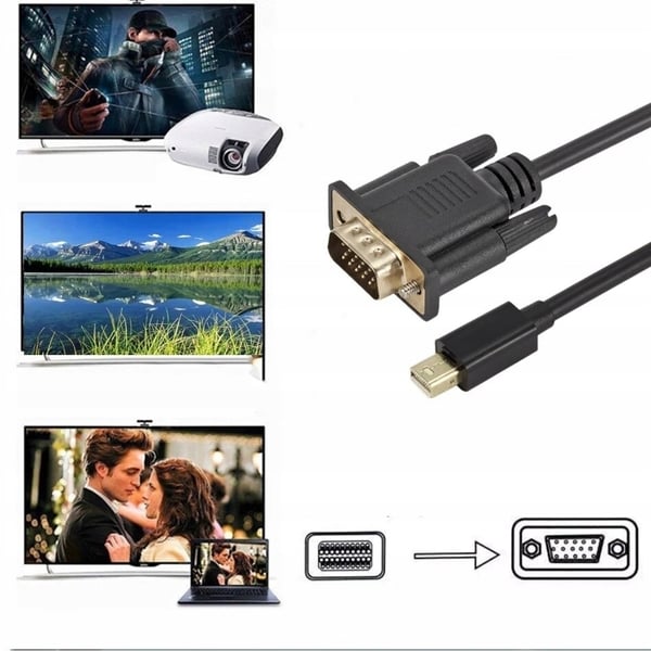 MINI DISPLAYPORT VGA-KABEL 1,8M THUNDERBOLT DP MAC