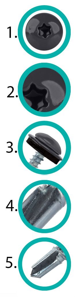 Selvskærende skruer GT5 PH (Z14) 5,5x25mm RAL 7016