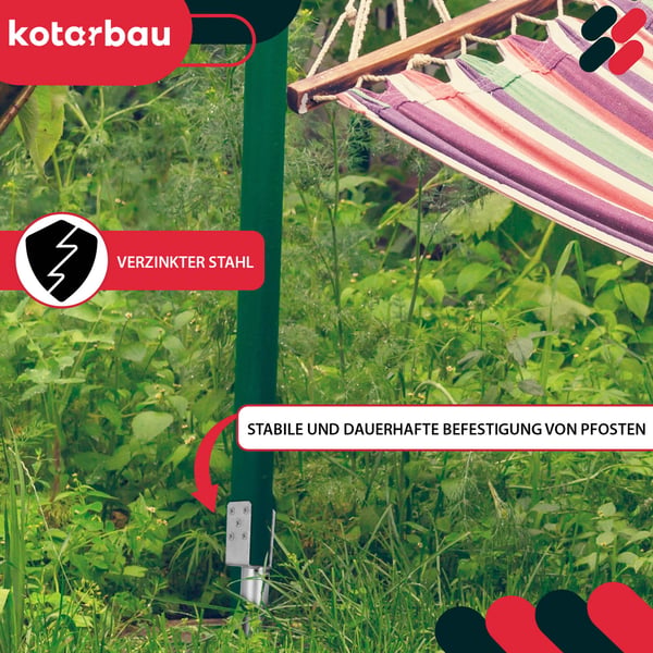 Kotarbau® Teräksinen U-pulttimaadoitusankkuri aitoihin, huvimajoihin, 101 x 720 mm, 2 kpl:n sarja