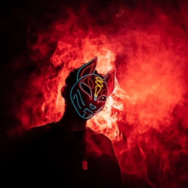 LED kattemaske glødende cosplay halloween kattekostume fest karneval