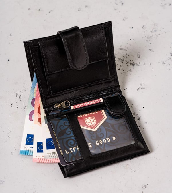 Herrplånbok i läder PTN 365Z 2-1-1-9641 Svart