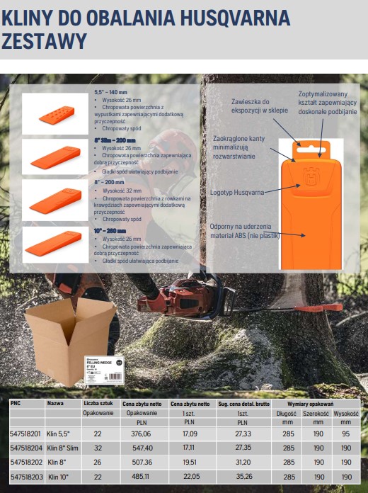 Kil för trädfall till att fälla träd 8" Husqvarna 200 mm / höjd 32 mm ABS