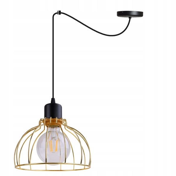 Lofthængende lampe med lysekrone i gylden edderkop-stil
