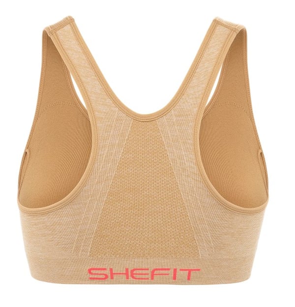 Shefit Beige Sports-BH-top med Lukket Front L