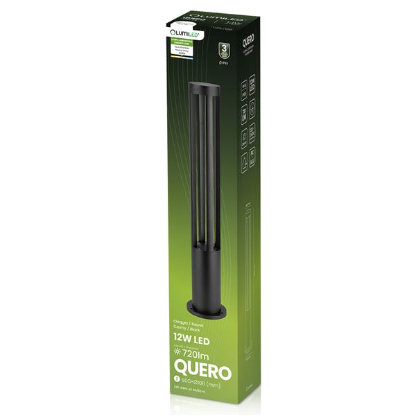 Trädgårdslampa stolpe utomhus stående 12W LED 4000K QUERO 80cm LUMILED