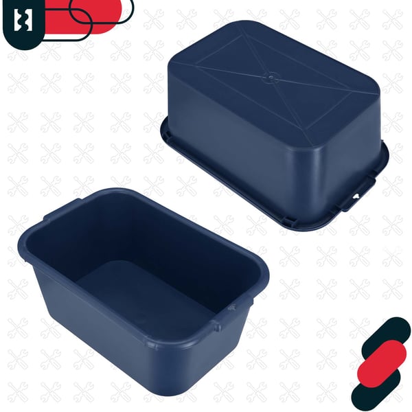 KOTARBAU® Rektangulär trädgårdscontainer Murbrukscontainer 45 l Marinblå 3-pack