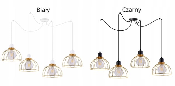 Lofthængende lampe med lysekrone i gylden edderkop-stil