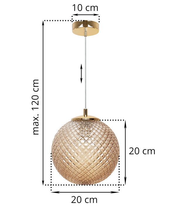 CANNES HÆNGELAMPE 1 FLAD HONNINGLAMPESKÆRM 20CM E27