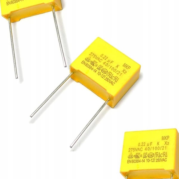 Kondensaattori 0,22µF 310V AC polypropeeni metalloitu 15mm -40/+110°C