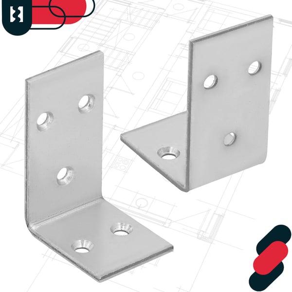 Kotarbau® Kirvesmiehen kulmaliitin ruostumatonta terästä sinkittyä 30 x 45 x 25 mm 12 kpl:n sarja