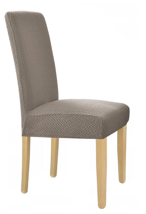 Elastinen jacquard tuolinkotelo harmaa beige Elastinen jacquard tuolinkotelo harmaa beige