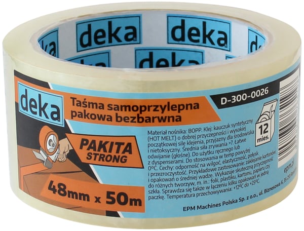 Genomskinlig stark packtejp 48mm * 50m - D-300-0026