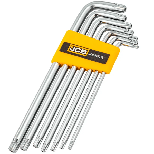 JCB TORX-AVAINSARJA, pitkä, REIKÄLLÄ, 7 KPL, T10H-T40H, tyyppi L, Cr-V