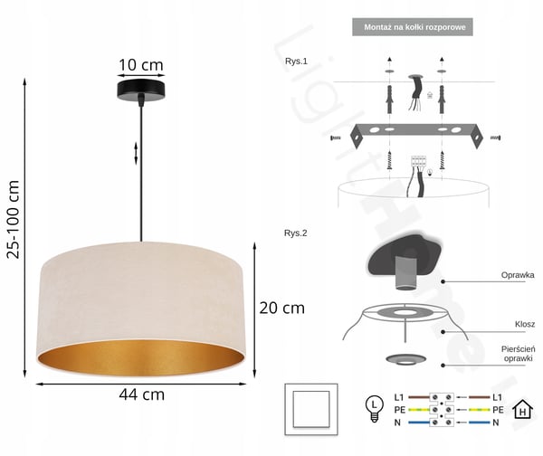 HÆNGENDE LAMPE LOFTSKRONE GYLDEN FLØJLSSKÆRM