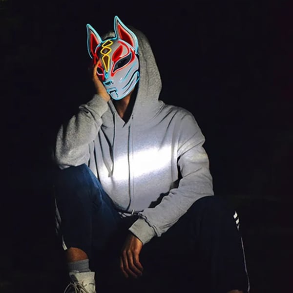LED kattemaske glødende cosplay halloween kattekostume fest karneval