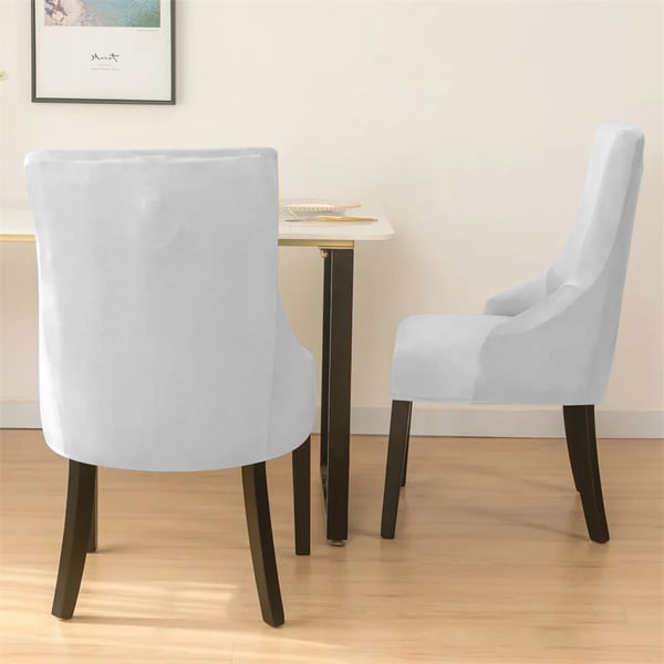 Toscana samettinen tuolinpäällinen, vaaleanharmaa paksu