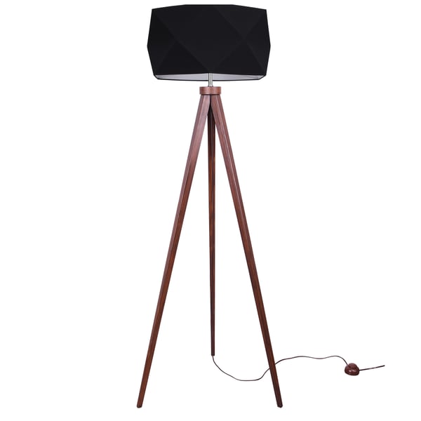 MODERNE GULVLAMPE, TRIPOD LAMPESKÆRM, TRÆ