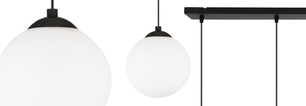 Loftslampe med kugle, sort LED, 15 cm
